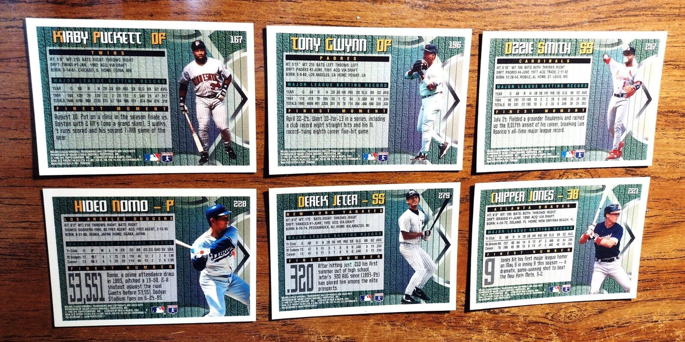 1995 TOPPS FINEST "COMP SET" #1-#330 JETER-GWYNN-PUCKETT-O SMITH-RIPKEN- NOMO RC