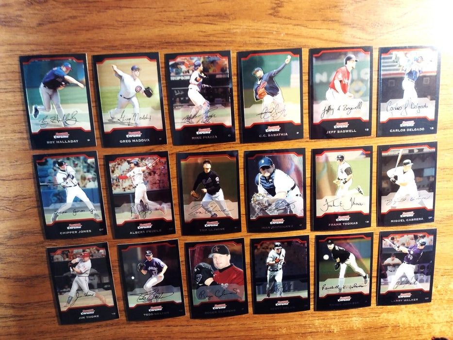 2004 BOWMAN CHROME "NEAR SET" 254/330 HOFERS/RC'S C JONES-PUJOLS-F THOMAS-HELTON