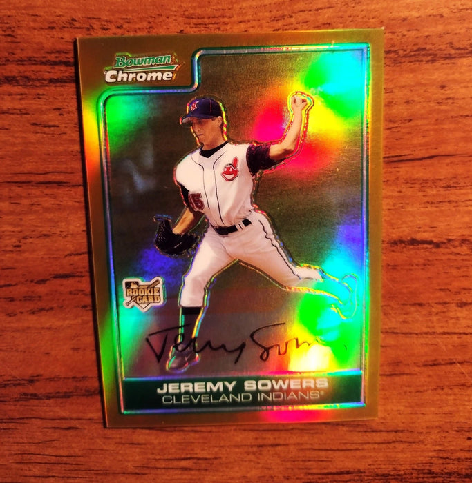 2006 BOWMAN CHROME DRAFT #BDP14 JEREMY SOWERS "GOLD REFRACTOR #ED 36/50" INDIANS