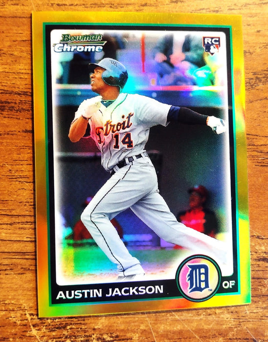 2010 BOWMAN CHROME #BDP10 "GOLD REFRACTOR" (#ED 20/50) AUSTIN JACKSON TIGERS