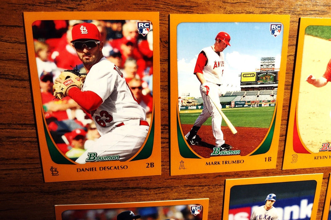 2011 BOWMAN (LOT OF 9) ORANGE/250 STRASBURG DAVIS TRUMBO B BEACHY D DESCALSO RCS