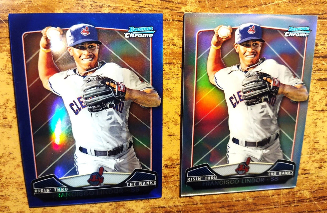 2013 BOWMAN CHROME "BLUE/REG REFRACTORS" #RTR-FL FRANCISCO LINDOR (RCS) NY METS