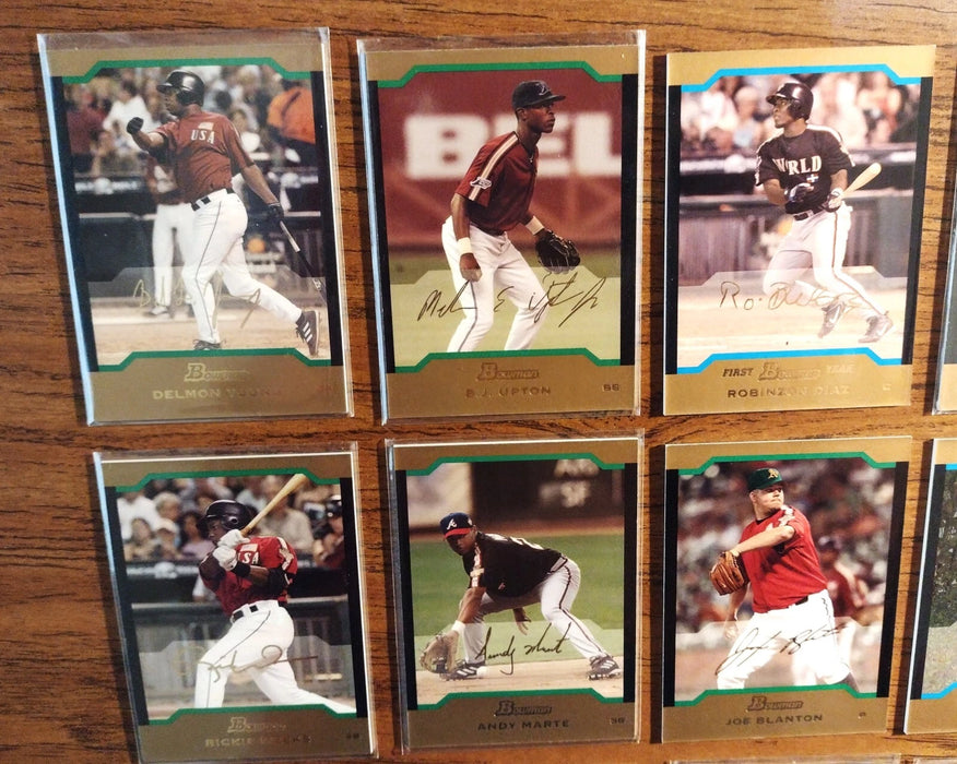 2004 BOWMAN "GOLD PARALLEL'S" NEAR SET 125/165 GREINKE-SIZEMORE-BJ UPTON-WEEKS++