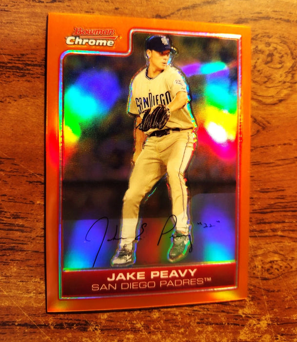 2006 BOWMAN CHROME BASE SET #55 JAKE PEAVY "ORANGE PARALLEL #ED 24/25" PADRES