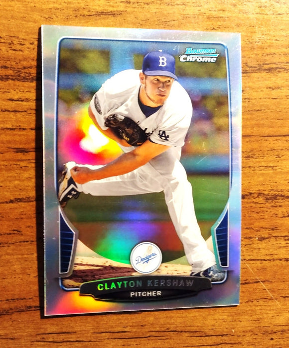 2013 BOWMAN CHROME #220 "REFRACTOR PARALLEL" CLAYTON KERSHAW LA DODGERS