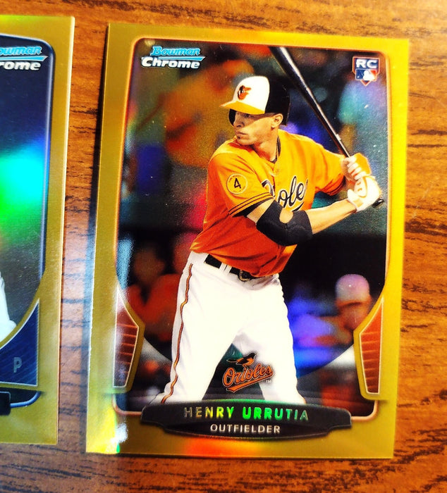 2013 BOWMAN CHROME "GOLD MINI REFRACTORS #ED /50" #320 H URRUTIA #225 H ROBLES