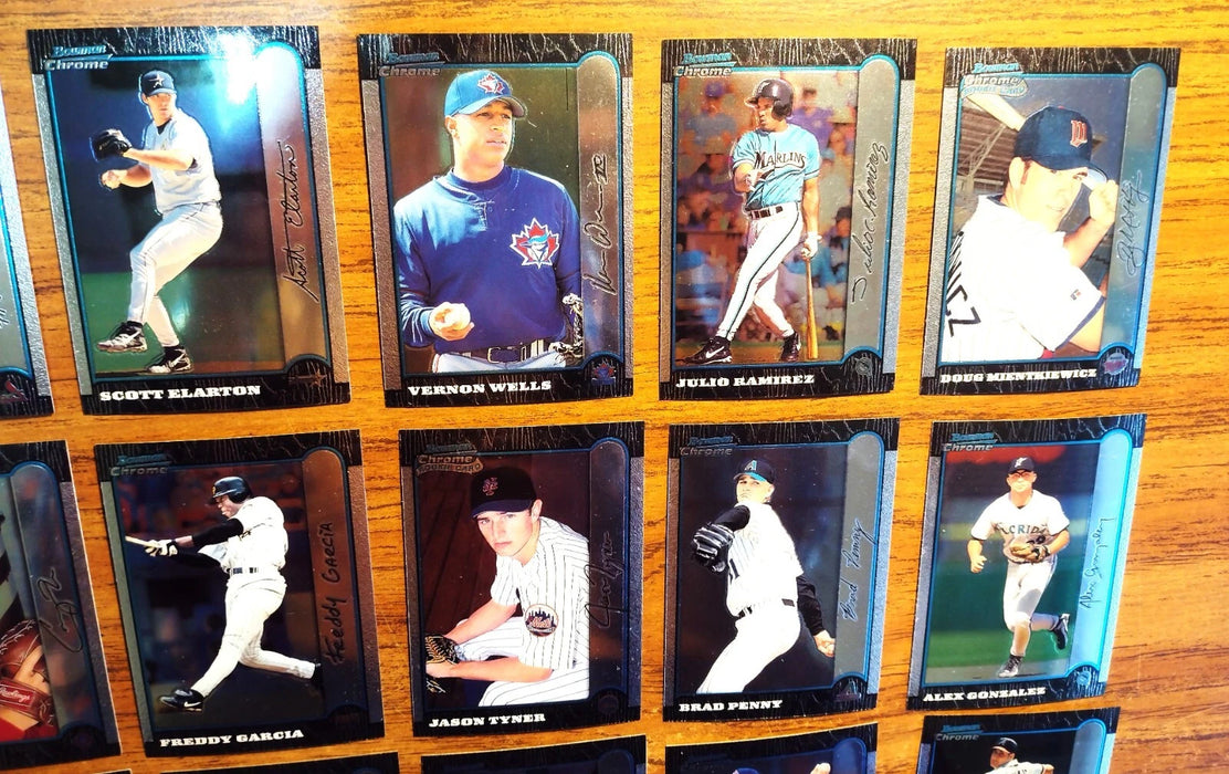 1999 BOWMAN CHROME (LOT OF 125) RCS/HOFERS C LEE WELLS B CHEN BURNETT PENNY RCS