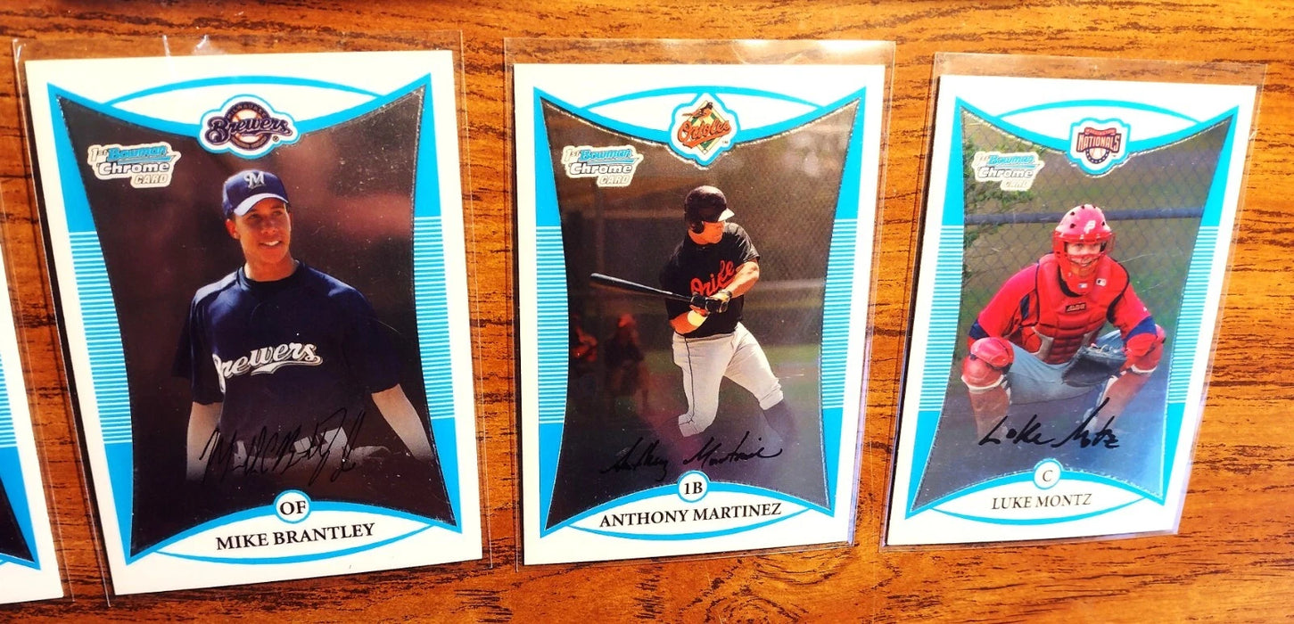 2008 BOWMAN CHROME DRAFT BCP1-BCP110 RC'S BRANTLY-A COBB-A MARTINEZ-A JACKSON-