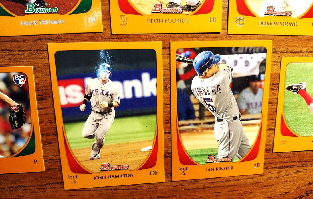 2011 BOWMAN (LOT OF 9) ORANGE/250 STRASBURG DAVIS TRUMBO B BEACHY D DESCALSO RCS