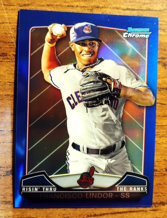 2013 BOWMAN CHROME "BLUE/REG REFRACTORS" #RTR-FL FRANCISCO LINDOR (RCS) NY METS