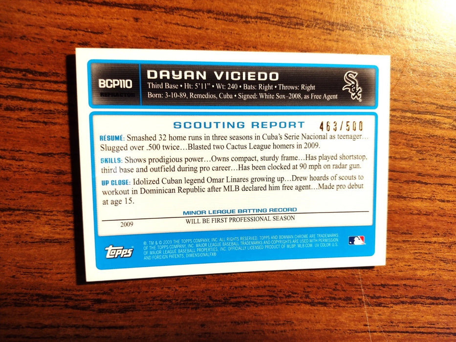 2009 BOWMAN CHROME PROSPECTS BCP110 "RC AUTO #ED463/500" DAYAN VICIEDO