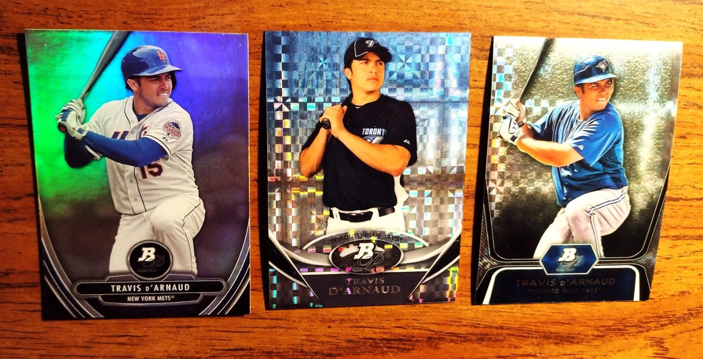 2011 13 BOWMAM PLATIUM (LOT OF 3) TRAVIS DARNAUD X FRACTOR BLUE JAYS