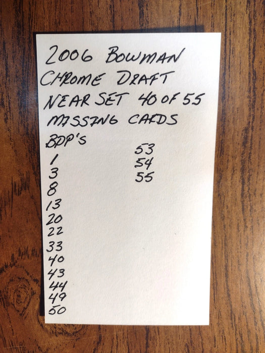 2006 BOWMAN CHROME DRAFT "REFRACTOR NEAR SET"40/55 MORALES CABRERA MURPHY GUZMAN