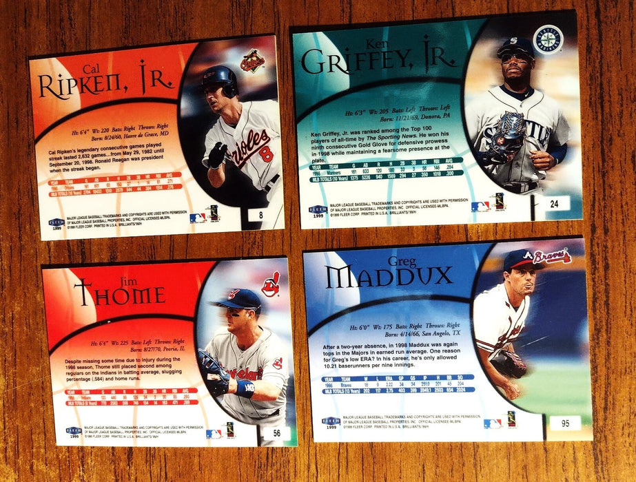 1999 FLEER BRILLIANTS "COMP 125 CARD SET" HOFERS JETER RIPKEN GWYNN GRIFFEY