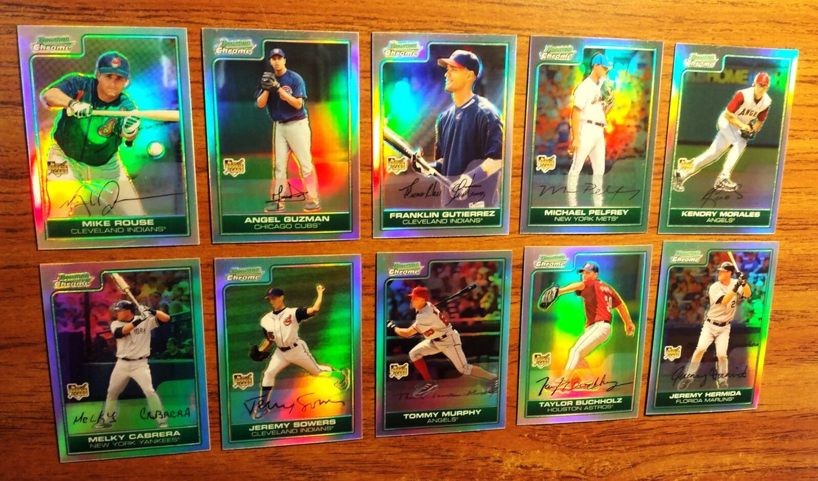 2006 BOWMAN CHROME DRAFT "REFRACTOR NEAR SET"40/55 MORALES CABRERA MURPHY GUZMAN