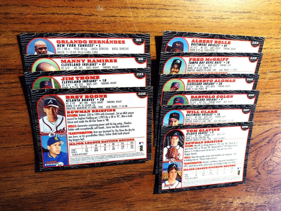 1999 BOWMAN CHROME (LOT OF 125) RCS/HOFERS C LEE WELLS B CHEN BURNETT PENNY RCS