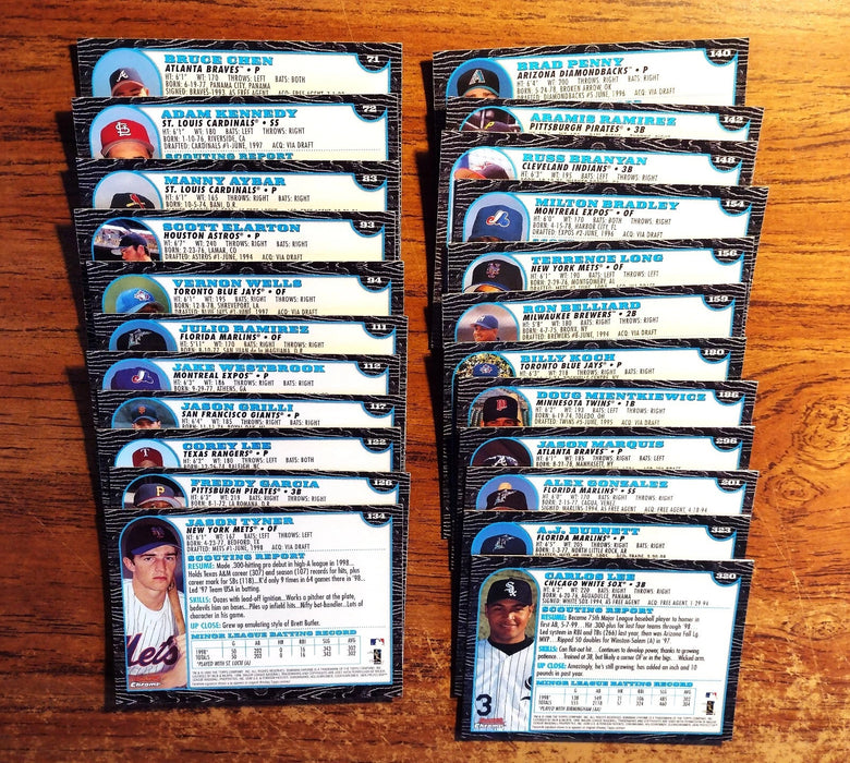 1999 BOWMAN CHROME (LOT OF 125) RCS/HOFERS C LEE WELLS B CHEN BURNETT PENNY RCS