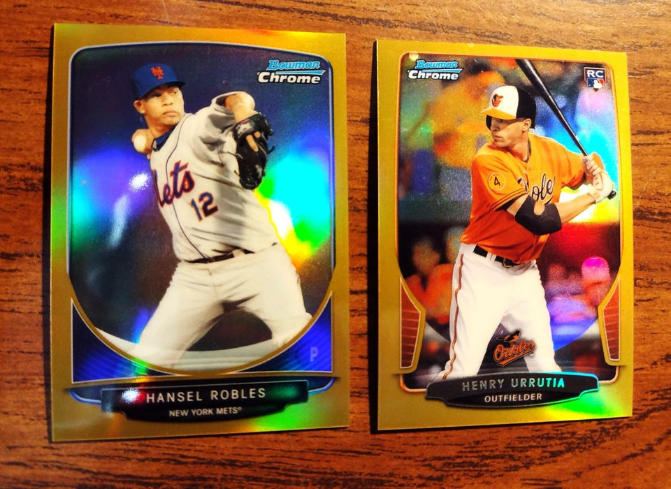 2013 BOWMAN CHROME "GOLD MINI REFRACTORS #ED /50" #320 H URRUTIA #225 H ROBLES