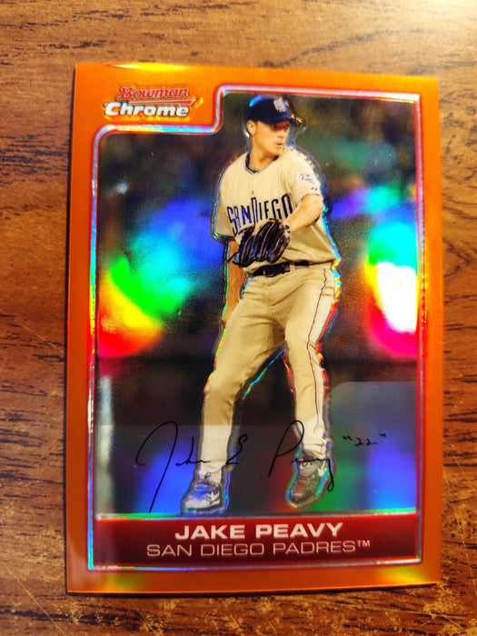 2006 BOWMAN CHROME BASE SET #55 JAKE PEAVY "ORANGE PARALLEL #ED 24/25" PADRES